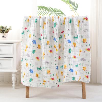 China Hot Sale 100% Natural Cotton Child Safe 6-Layers Gauze Baby Swaddles and Bath Towel for Sensitive Skin Baby for sale