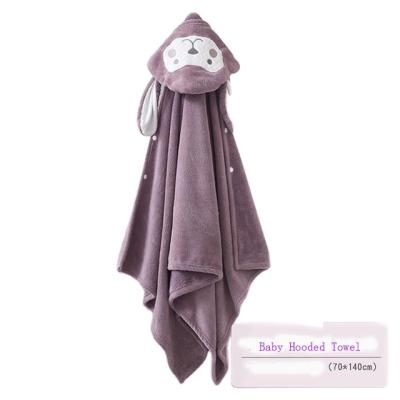 China Wholesale Low Price QUICK DRY Newborn Baby Hooded Towel Coral Fleece Baby Bath Towel for sale