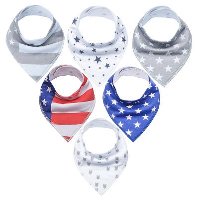 China Viable Baby Bibs with Triangle Shape Cotton Fleece 6 Pack Baby Shower Gifts Baby Bandana Bibs for sale