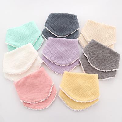 China Cute Baby Uses Multi-Use Muslin Baby Bandana Bibs Super Soft Adjustable Absorbent Burp Cloths For Unisex for sale