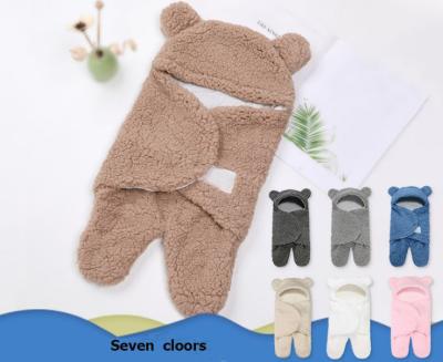 China Antibacterial Newborn Winter Hooded Sleeping Bag Warm Envelope Newborn Baby Wrapping Hat Sleep Bag for sale