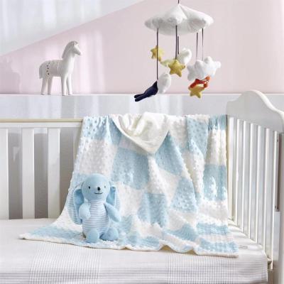 China Minky Dot Fabric Lovey Newborn Baby Soft Baby Safety Blanket Anti-pilling Blanket for sale