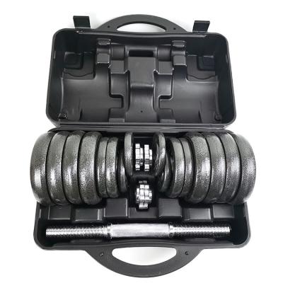 China Universal Cast Iron 15kgs 20kgs 30kgs Dumbbell Set With Carry Case for sale