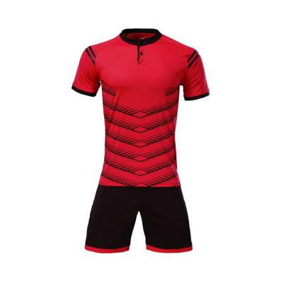 China High Quality Quick-Drying Ribbed Soccer Jersey For Mens Football Uniform for sale