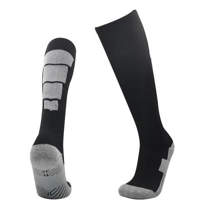 China New Arrival Breathable Black With Gray Sport Football Socks For Men for sale