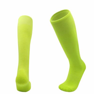 China Breathable Knee High Sport Soccer Training Neon Green Socks for sale