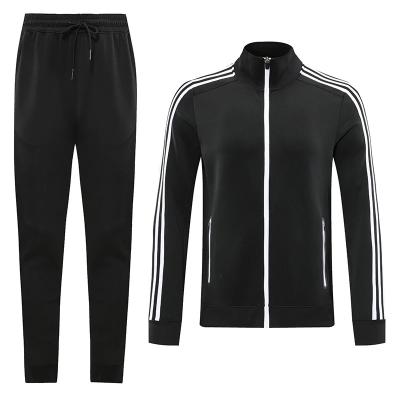 China Top Quality Good Quality Black Soccer Jacket Plus Size 100% Polyester Soccer Tracksuit for sale