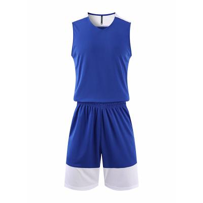 China 2022-23 Breathable Hot Selling Top Quality Blue Basketball Kits for sale