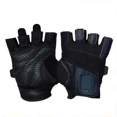 China Hot Selling Sports Gloves Half Finger Leather Gloves Anti Slip Weightlifting Retraining Gloves for sale