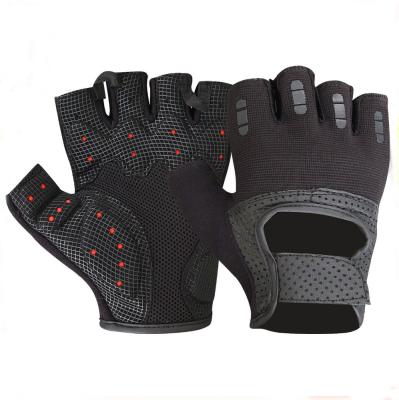 China Cycling Sport Gloves Grip Gel Padded Gym Leather Gloves Training Fitness Sports Cycling Gloves for sale