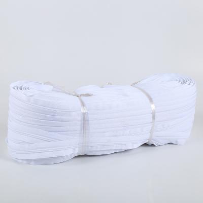 China Wholesale Eco - Friendly Auto Lock Durable White Long Chain Nylon Zipper Rolls for sale