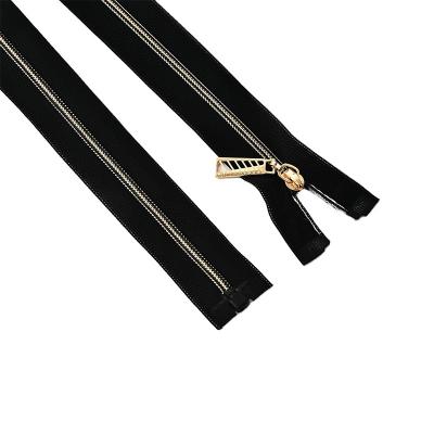 China Auto Lock Process Eco - Friendly Plated Nylon Zipper In Roll For Clothing And Bags for sale