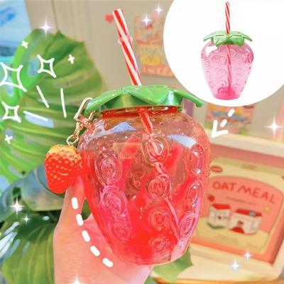 China Sustainable New Style Lower Price Strawberry Cup Strawberry Drink Cup Strawberry Cup Kawaii for sale