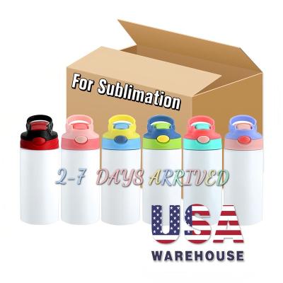 China Sustainable USA Warehouse Free Shipping 12oz 20oz Stainless Steel Sublimation Blank Straight Kids Sublimation Sippy Cup Tumbler Water Bottle for sale