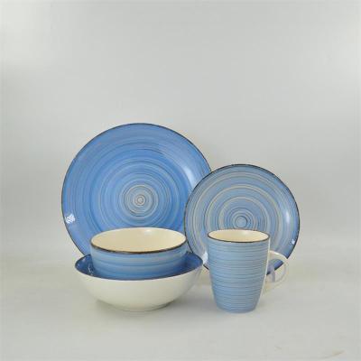 China China Factory Supply Sustainable Handpaint Stoneware Tableware Sets Customizable Logo And Design for sale