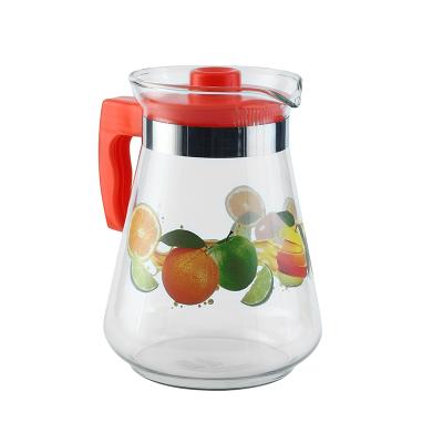 China Clear Sustainable Glass Teapot 2000ML Teapot Set Heat Resistant Stainless Steel Filter Strainer for sale