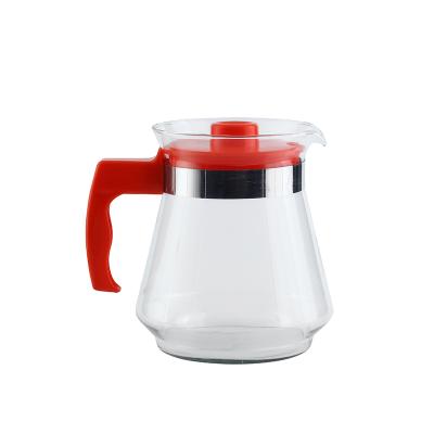 China Large capacity factory price viable cheap glass teapot with plastic handle for sale