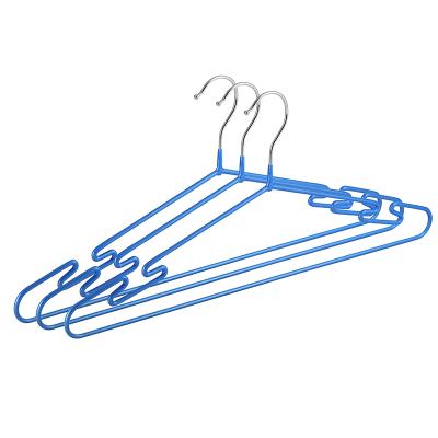 China Traditional Cheap Metal Hanger Non Slip Shirt Metal Wire Hanger With PVC Coated for sale