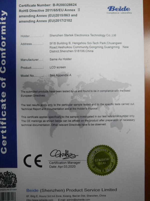 CE - Shenzhen Startek Eletronic Technology Co., Ltd.