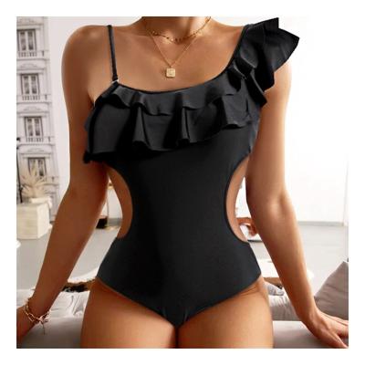 China High Quality Sexy V-Neck TRIM Shoulder Strap Teen Girl Bikini Swimwear Women Fitness One Piece Swimwear for sale