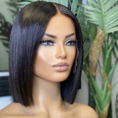 China BOB Glueless Single Donor Cuticle Aligned Hair Wigs Brazilian Pixie Cut Hair Lace Front Lead Wig Short Bob Hair Wig for sale