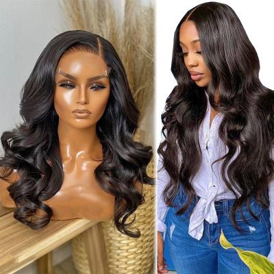 China Natural Unprocessed Natural Wave Natural Wave Cuticle Aligned Raw Indian Hair Glueless Lace Up Wigs For Color Women Hair Transparent Lace for sale