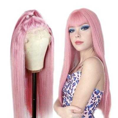 China Bob Best Hair Vendors Preplucked Short Lace Front Wig Straight Pink Pixie Cut Bob 13x4 Color Front Wigs Human Hair Wigs 150 Density Color for sale