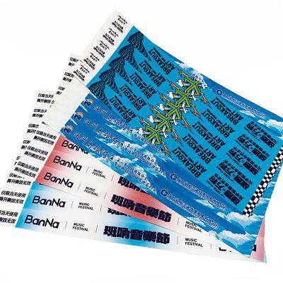 China Customized Waterproof One Time Use Event Ticket Wristband Music Festival Disposable Tyvek Paper Wristband For Concert for sale