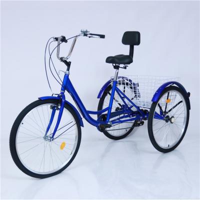 China Wholesale Cheap Adult Tricycle Big Wheel 24 Inch 7 Speed ​​Tricycle Bicycle 3 Wheel Trike Adult Trike for sale