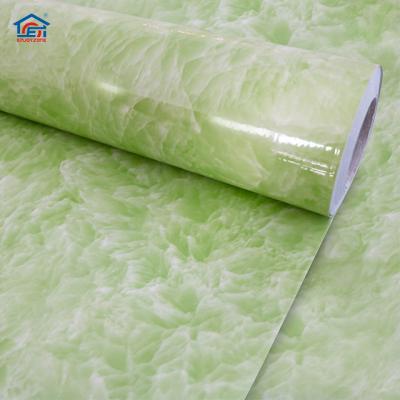 China Modern Light Green Marble Contact Paper Renovated Countertops Peel And Stick Decorative Contact Wallpaper for sale