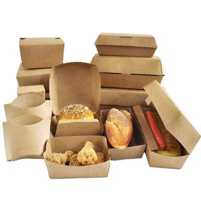 China Recycled Materials Burger French Fries Packaging Fried Chicken Paper Bucket Customized Popcorn Burger Slider Box For Food Packaging for sale