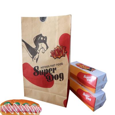 China Recycled Materials Wholesale Modern Paper Hot Dog Disposable Paper Bags With Customized LOGO for sale