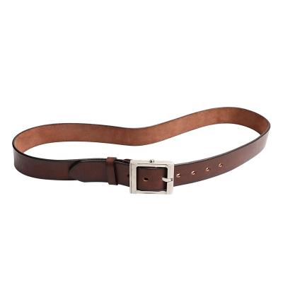 China Vintage Full Buckle Luxury Steel Grain Cowhide Genuine Leather Belt For Men for sale