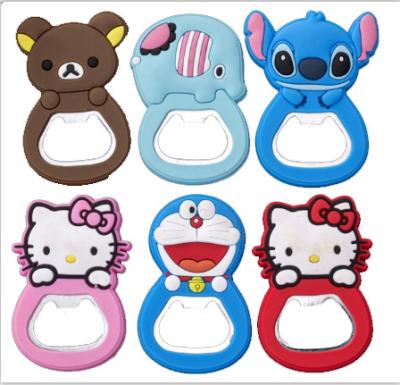 China China Cartoon PVC Design Cute Creative Plastic Open Beer Bar Small Bottle Opener for sale