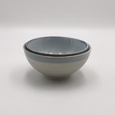 China Restaurant Sustainable Round Ceramic Bowl Gray Bowl Soup Bowl for sale