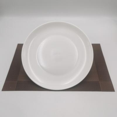 China Viable Ceramic Dinner Plate Porcelain Dish Flat Ivory White Modern Style Dinner Dish Dinnerware For Restaurants for sale