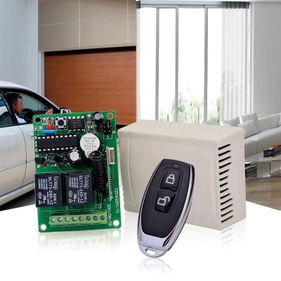 China Single Use 2 Channel RF Transmitter And Garage Receiver Radio Remote Control Panel for sale