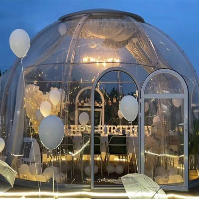 China LINGQI 3.5m Outdoor Clear Polycarbonate Dome Room Tent House Bubble Tent House Aluminum Profile Windproof Star House for sale