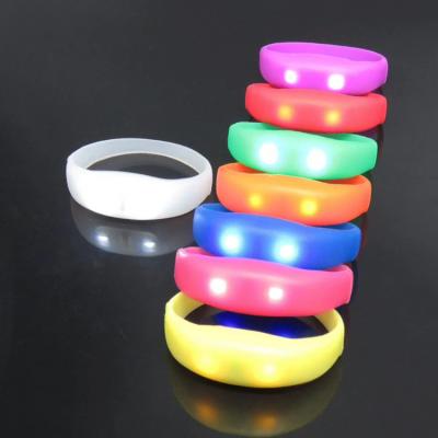 China Party Party Glowing Light Up Sound Activated LED Silicone Bracelet Flashing LED Wristband for sale