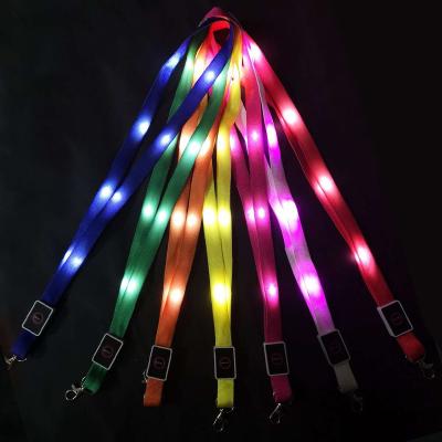 China Company Promotion Gift LED Party Dark Lanyard Glow in the Dark LED Lanyard Custom for sale