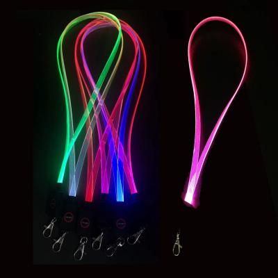 China Glow in the Dark Party Supplies Custom LOGO LED Necklace Glow in Dark TPU Light Up LED Lanyard for sale