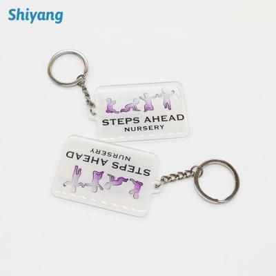 China Cheap Split Custom LOGO Acrylic Key Chains Key Chain Monogram Charm Business Gift Business Gift for sale