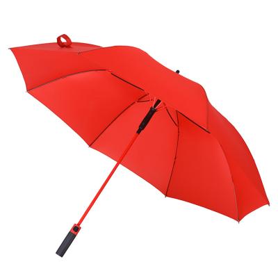 China Red Summer Umbrella Super Slim Pleasant Narrow Auto Manual Open Golf Umbrella Red Supplies With Golf Club Handle for sale