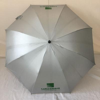 China Sun/Rain/Promotion/Event/Advertising With Logo Auto Open Manual Open Manual Narrow UV Cloth Silver Coating Control Golf Umbrella for sale