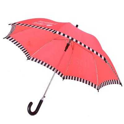 China 2019 Late Umbrella Rain Automatic Fancy Straight Umbrella Latest Vogue Straight Automatic Open Manual Modern Trendy Umbrella With Fluorescent Fuchsia Fabric for sale