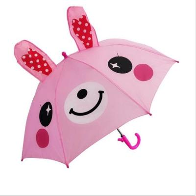 China 3D Automatic Opening Kids Animal Umbrella Upright Transparent Lovely Umbrella Rabbit for sale