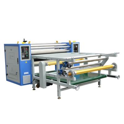 China Garment Shops 20cm/1.2M &1.7M Cylinder Roll 2 Roll Oil Can Sublimation Calender Heat Transfer Machine For Heat Press for sale