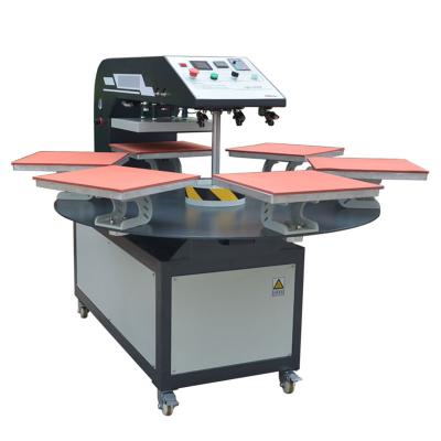 China Pneumatic/Hydraulic Garment/Textile Carousel 6 Heat Press Transfer Station Machine for Tank Top/Sportswear/Polo Shirt/T-shirt/Cloth/Bags for sale