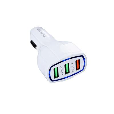 China Wholesale Cheap High Quality Car Charger 2022 USB Adapter 3 3.5A Left White Fast Charger for sale