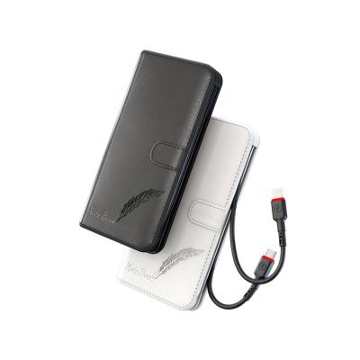 China New Large Capacity LED Display Notebook Design Akekio 16000mAh Power Bank with Cables Charge Fast for iPhone 11/12 for sale